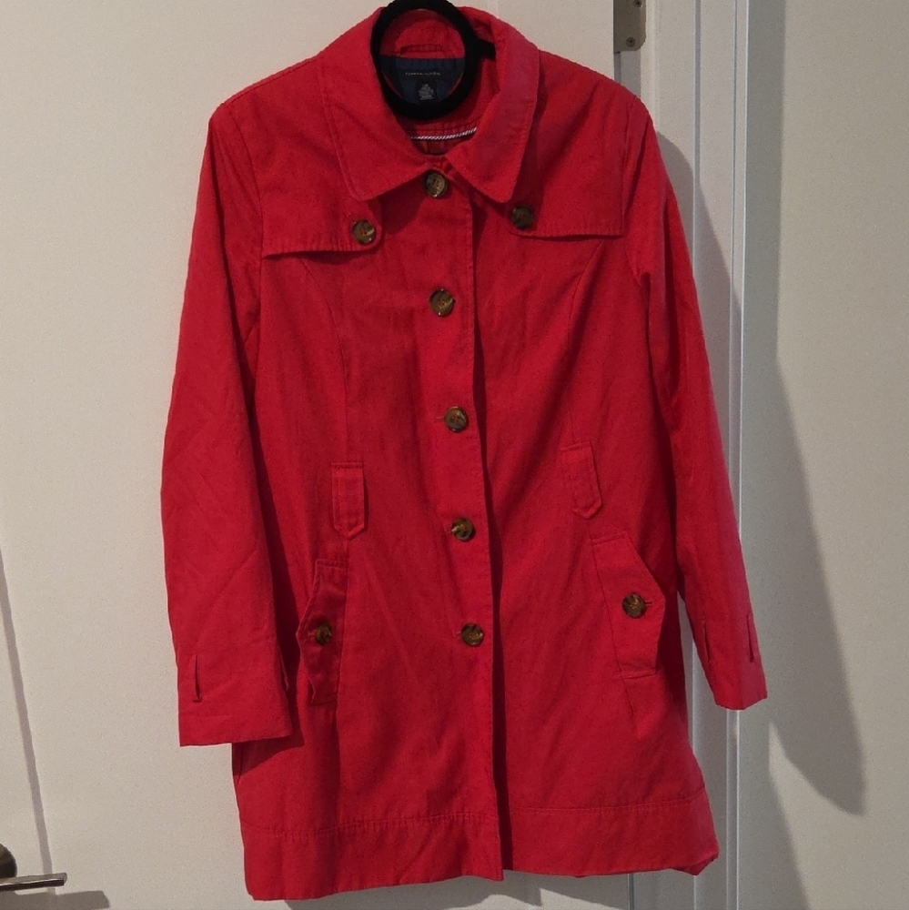 Tommy Hilfiger Rasberry Pink Trench Coat Classic Mid-Length